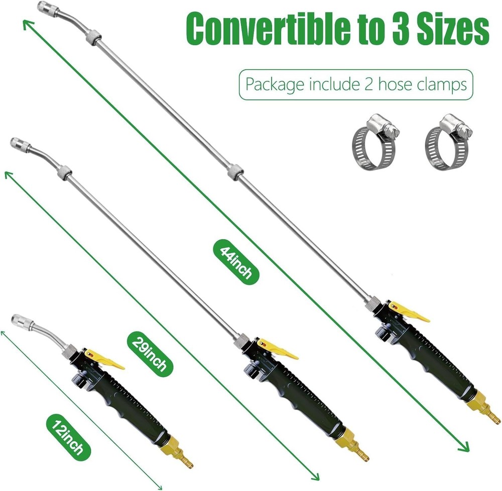 Corrosion-Resistant 44" Sprayer Wand with Lockable Switch Handle for Easy Use