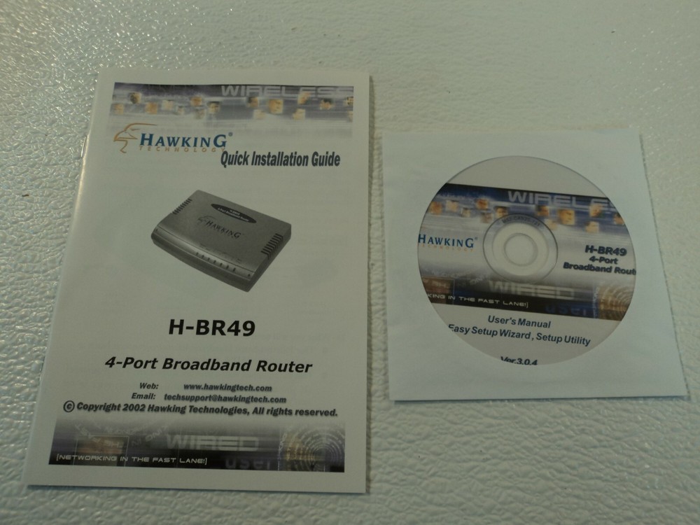 Hawking Technology 4 Port Broadband Router EtherSwitch Gray H-BR49