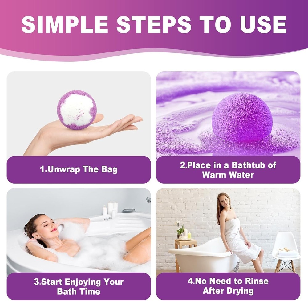Bath Bombs Gift Set 12 Pack Natural Handmade Relaxing Aromatherapy Fizzy