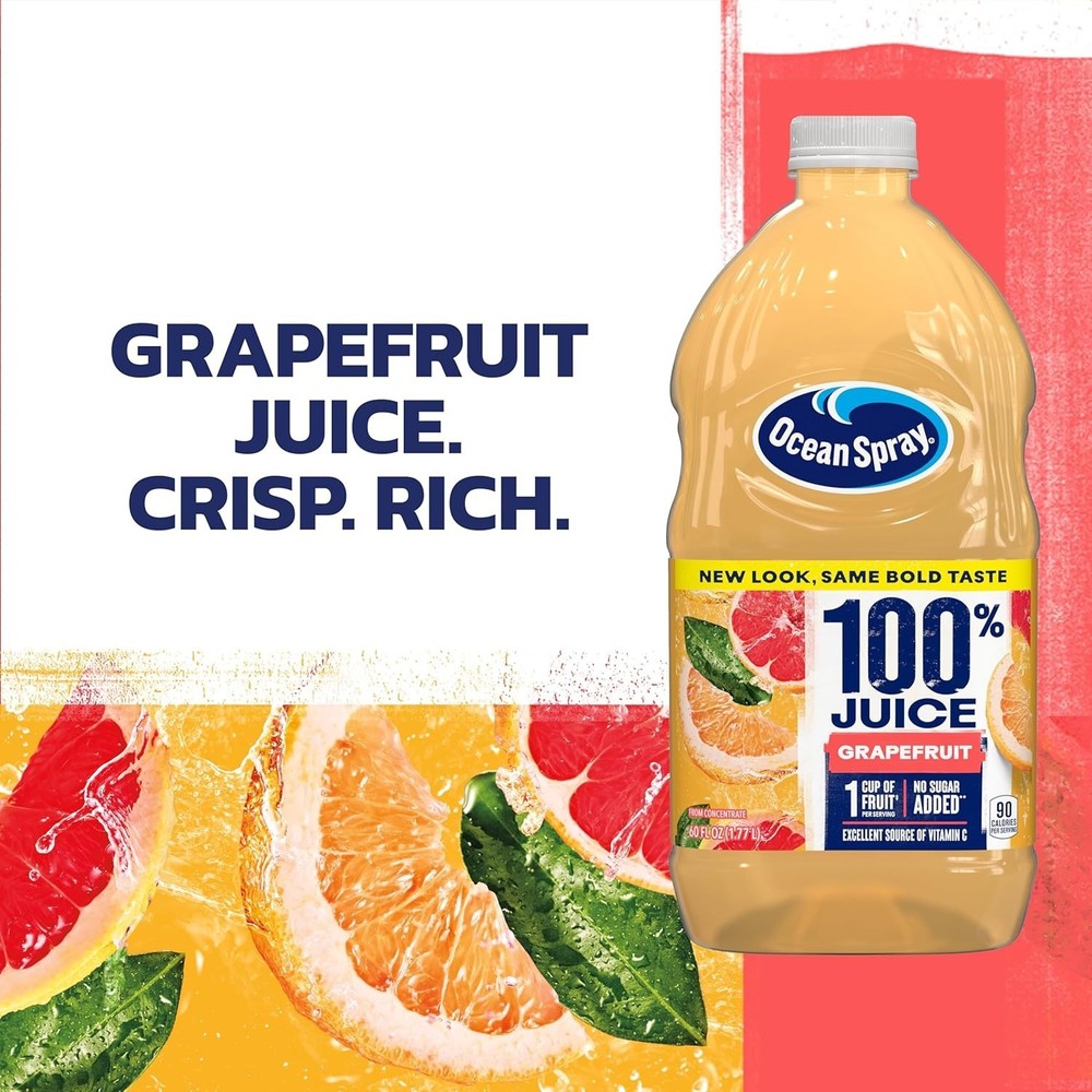 Juice, 100% Grapefruit, 60 Ounce Pack of 8