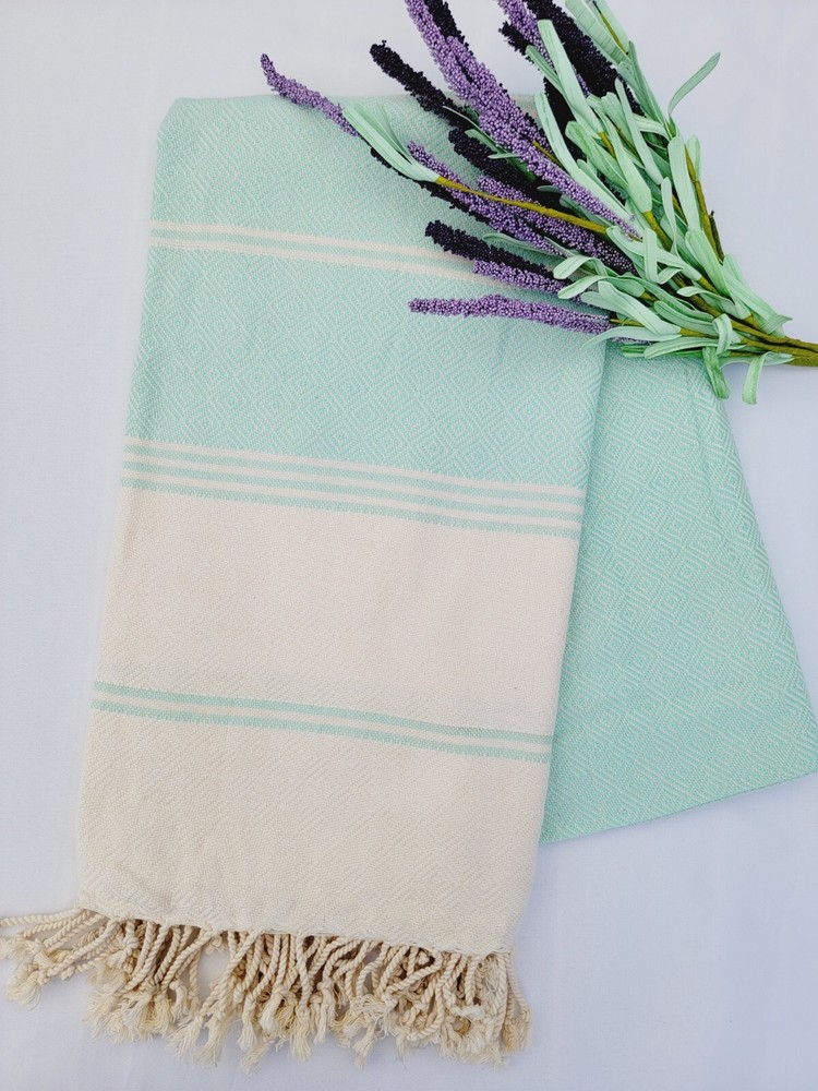 100% Cotton Geometric Diamond Weave All Season Solid Blanket Soft Sofa Throw