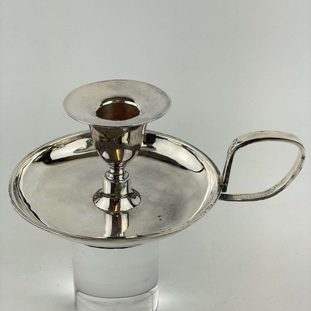 Vintage Solid Sterling Silver Chamberstick Candlestick 15cm
