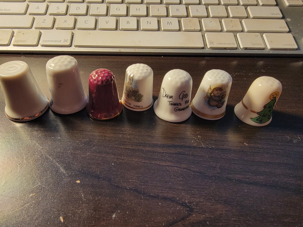 Set of 7 Random Thimbles From Different Eras and Countries