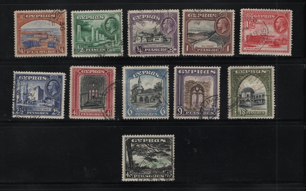 CYPRUS 1934 DEFINITIVE COMPLETE SET USED STAMPS