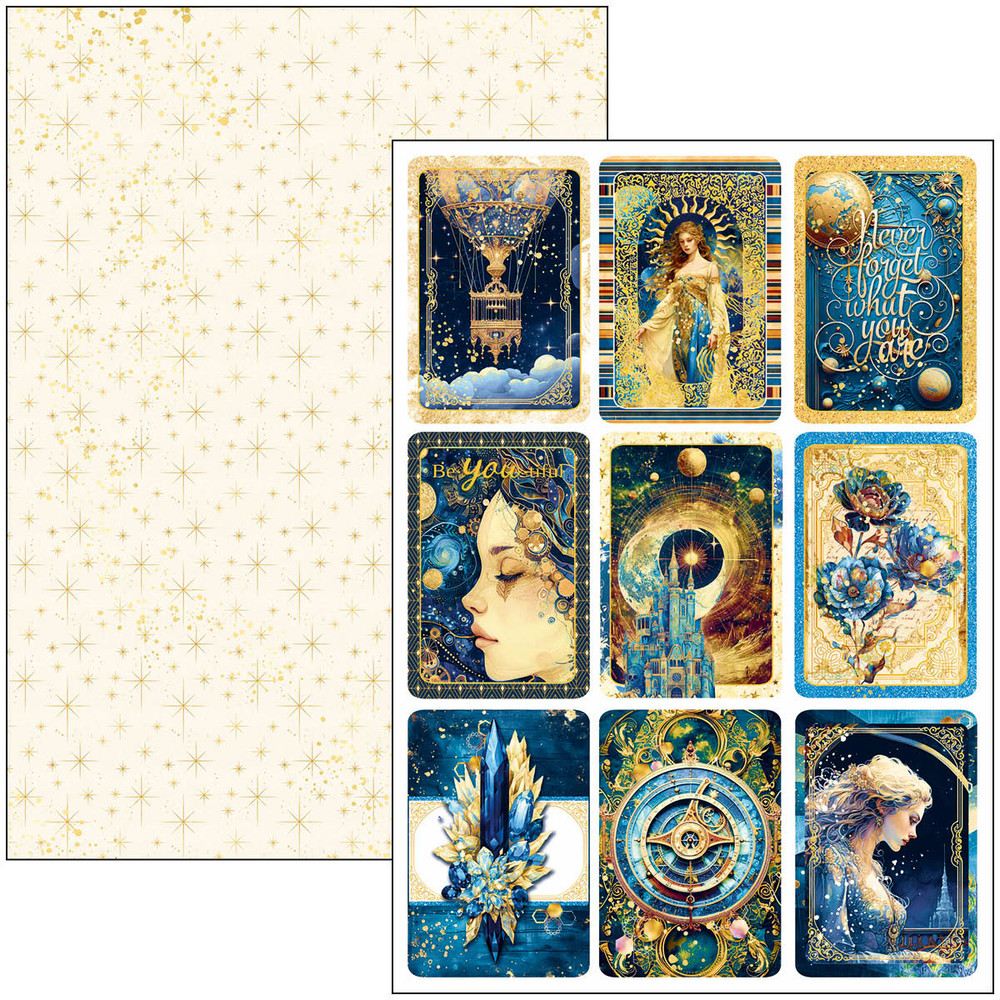 Ciao Bella CELESTIAL A4 Creative Pad 9/pkg Ephemera Cards Tags Journal