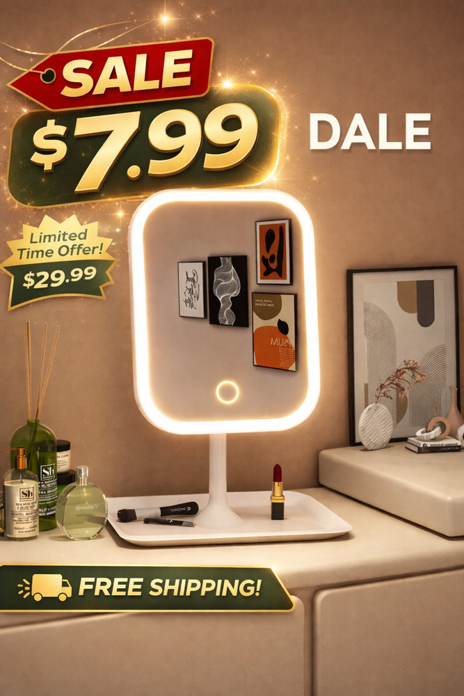 LED Makeup Vanity Mirror 3 Color Light Touch Desktop Dressing Mirror