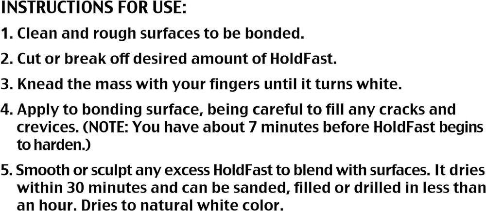 Holdfast Epoxy Stick, Fish Safe 4 Oz