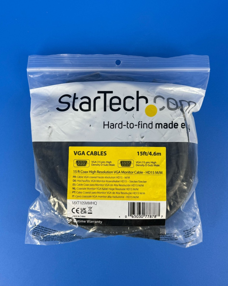 StarTech VGA Cable 15 feet MXT105MMHQ ✅❤️️✅❤️ BRAND NEW! ✅❤️️✅❤️