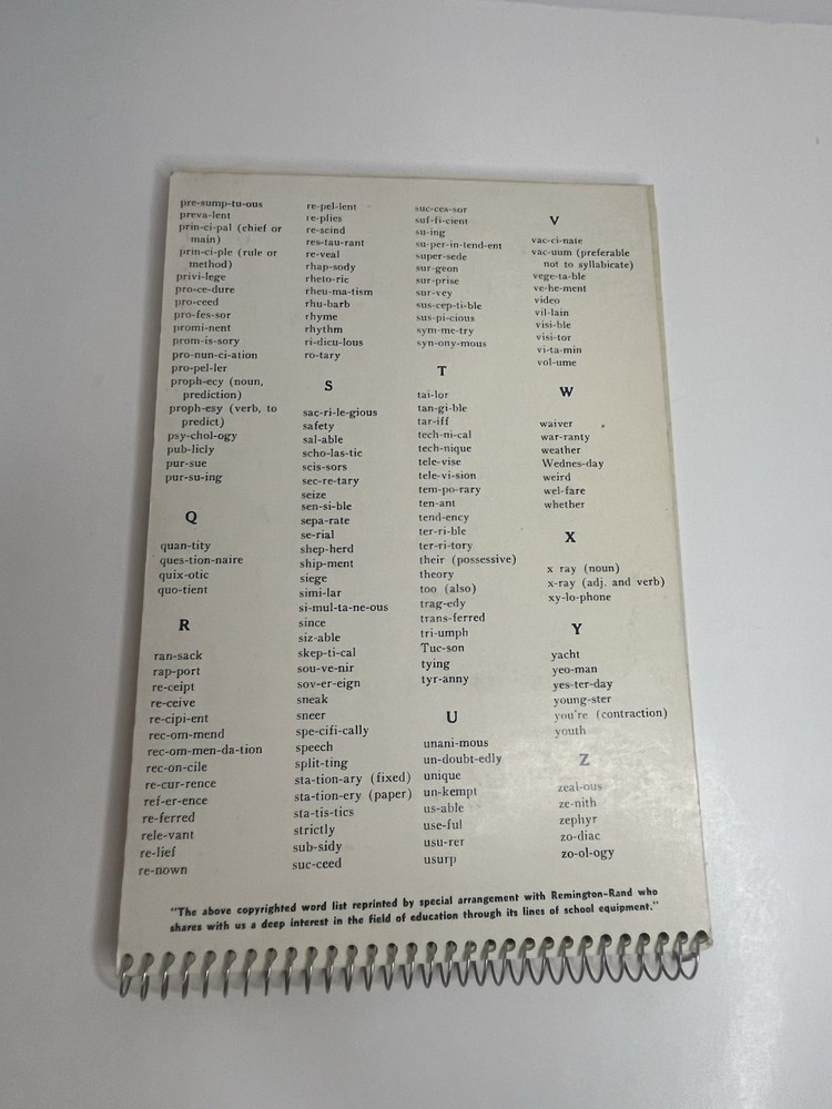 Vintage 1986 Mead Spell-write Sterno Notebook