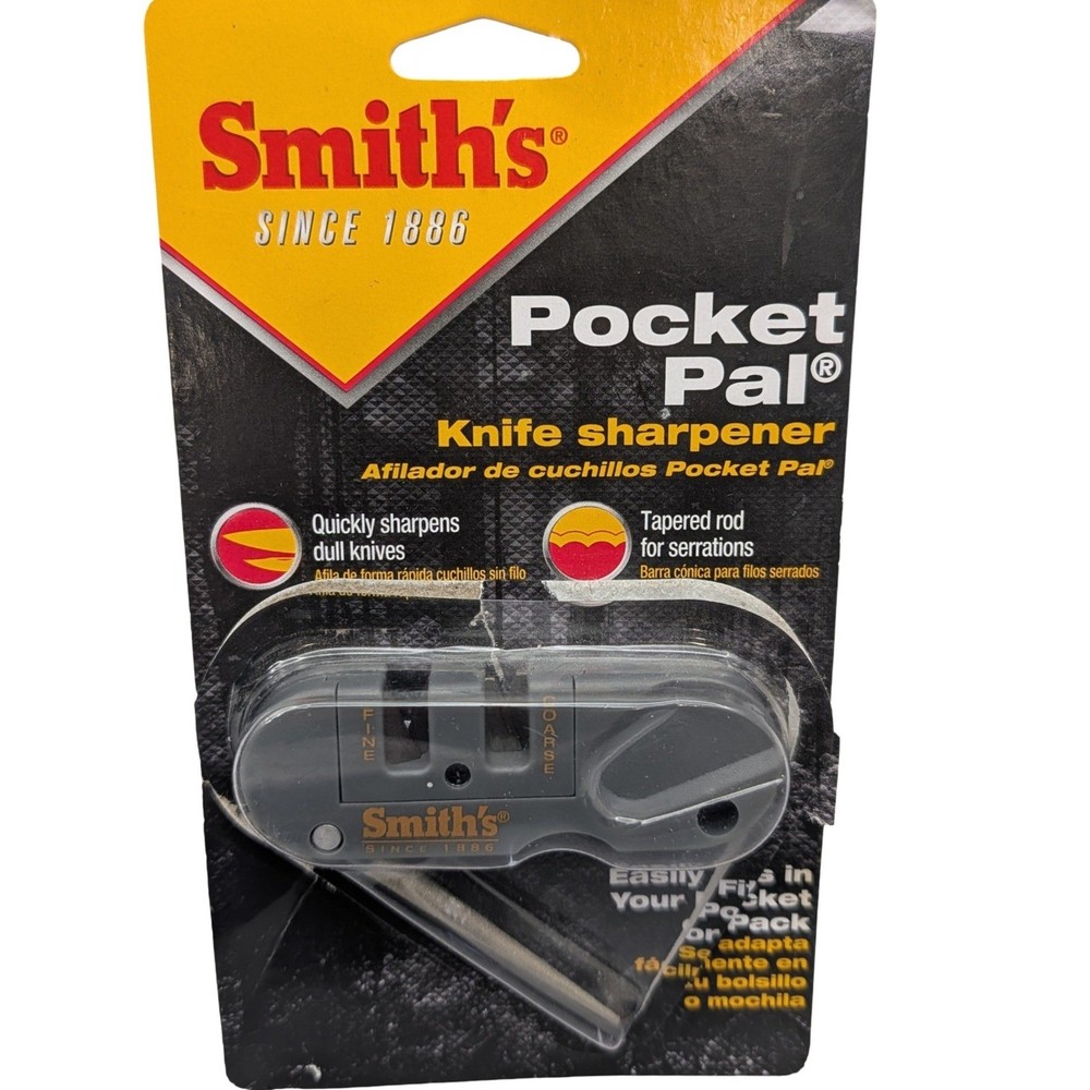 Smith's Pocket Pal Knife Sharpener Gray Multi-Stage Sharpener Tool Hunt Fish