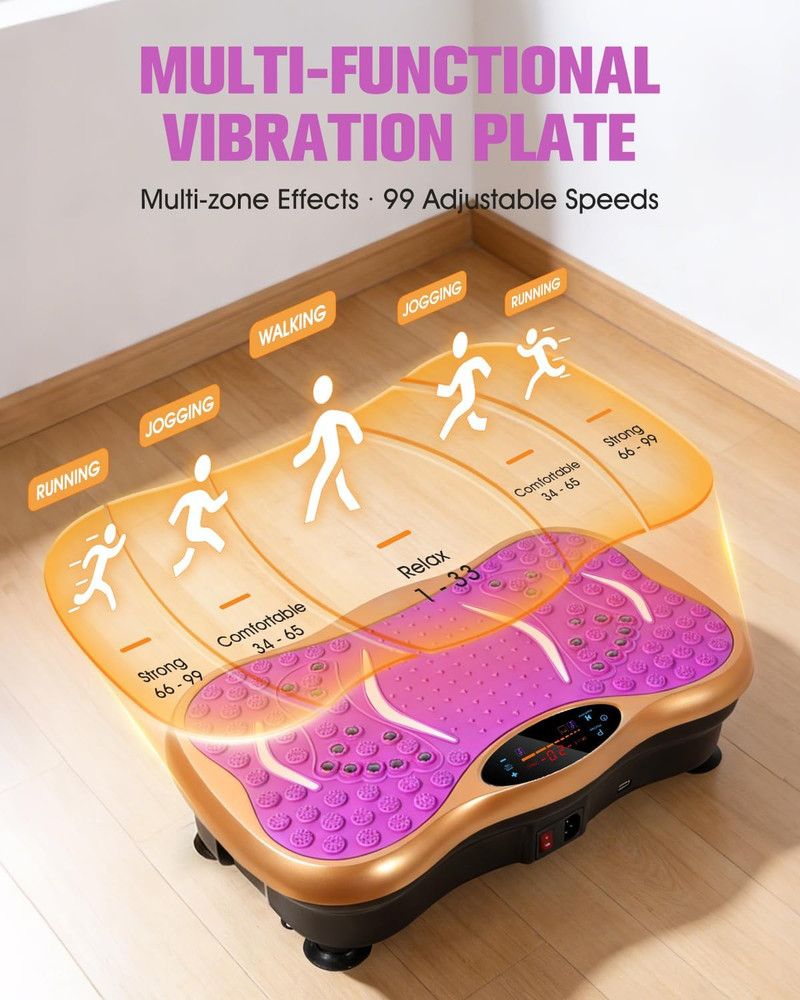 Vibration Plate Exercise Machine, Vibration Platform for Lymphatic Drainage Full