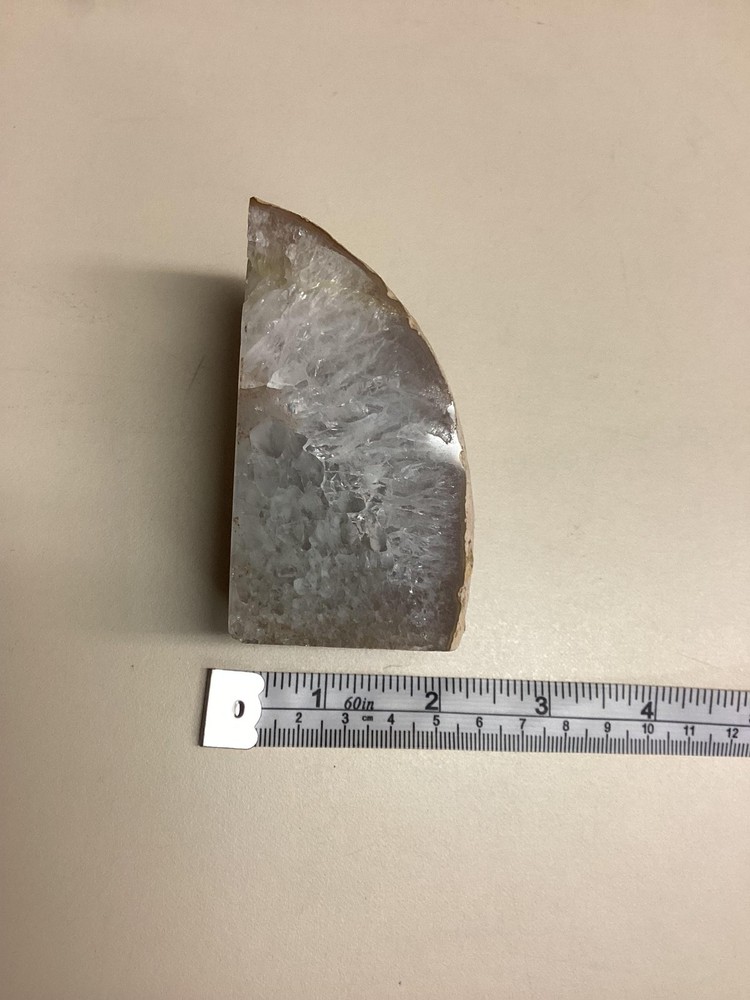 Polished Agate Quartz Geode Half Slice Mineral Specimen Crystal Display Piece