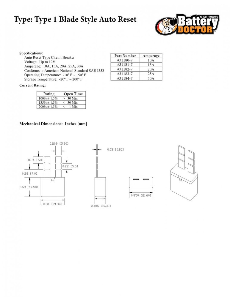 WIRTHCO BLADE STYLE AUTO RESET- 31181