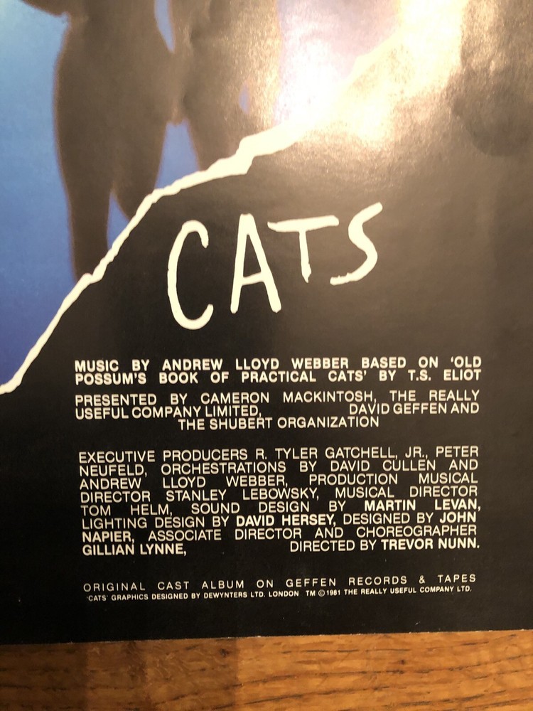 Cats Playbill Stagebill Program Schubert Theatre Chicago 1981
