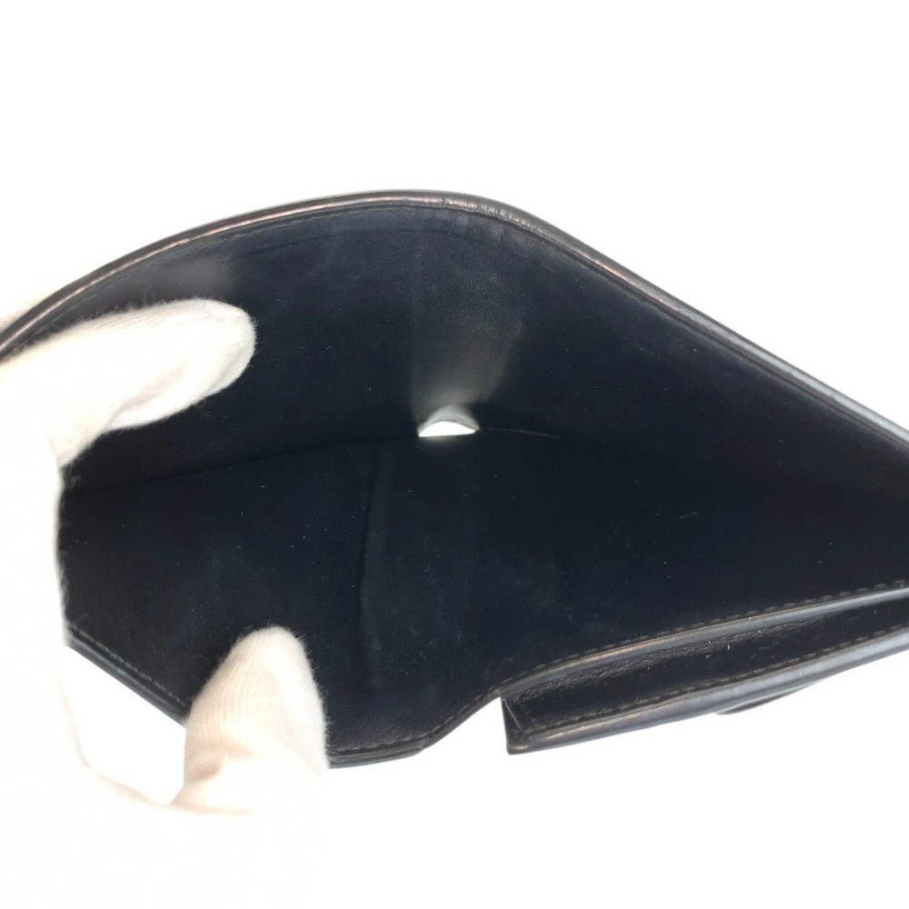 CELINE Medium Black Leather Fold Wallet Compact Women Bag Accessories
