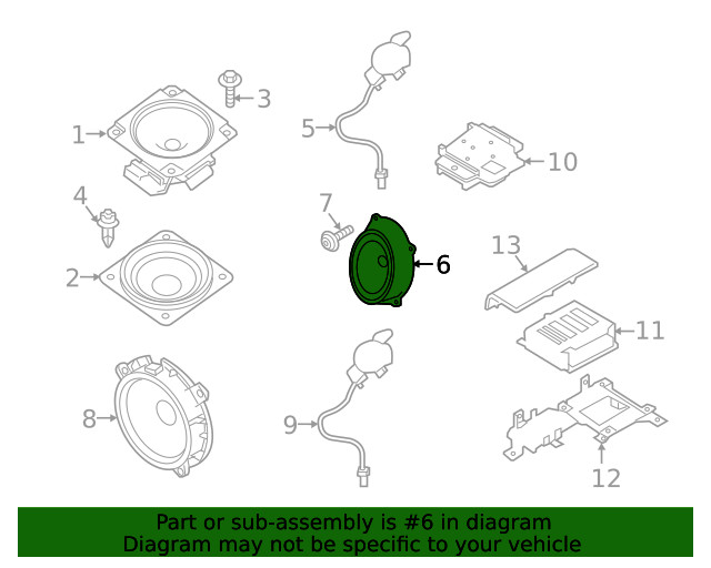 Genuine Nissan Front Dr Speaker 28157-EZ00A