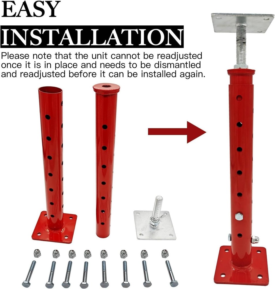 4 Pack Heavy Duty Floor Jack 11000lb Adjustable Height Support Leveling Tool