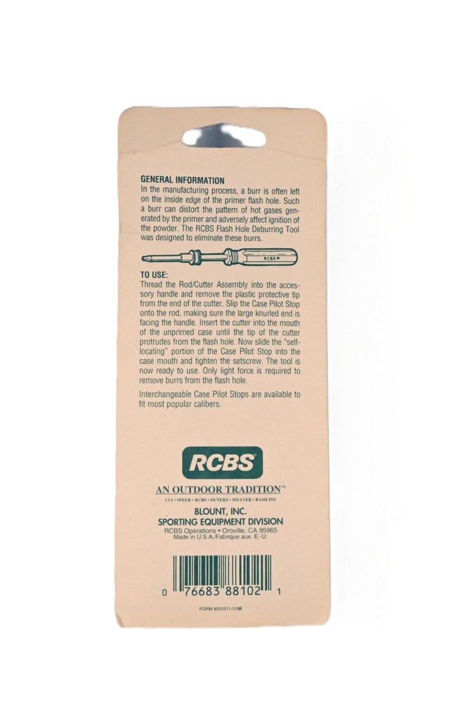 RCBS .22 FLASH HOLE DEBURRING TOOL