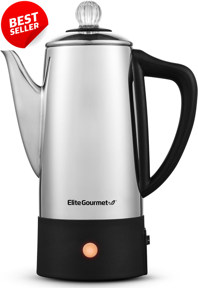 EC140 Electric Coffee Percolator 6 Cup Stainless Steel with Keep Warm Function -