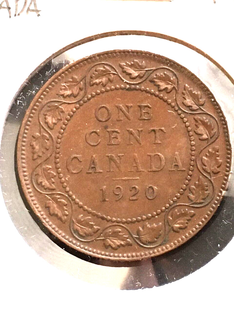1920 Canada One Cent Coin - Lower Mintage - High Grade