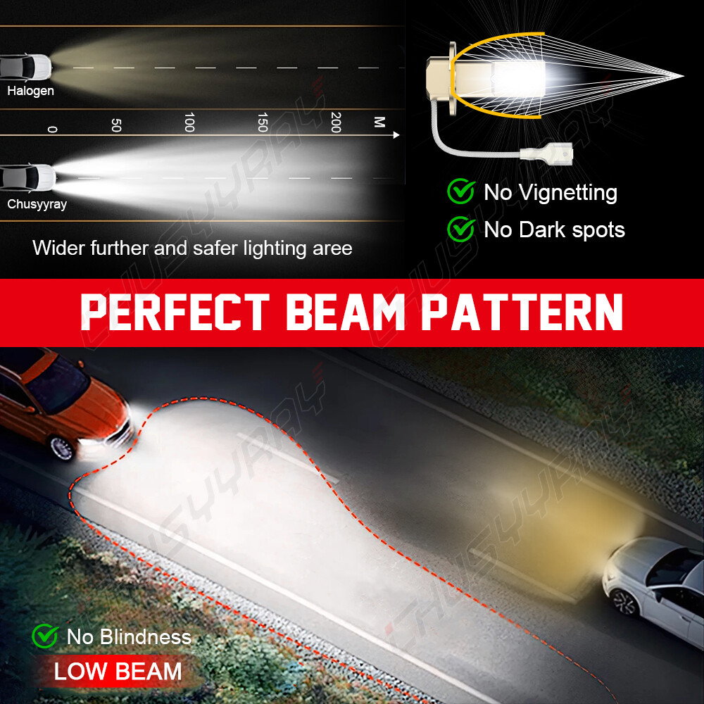 H3 LED Fog Light Bulb Conversion Kit Super Bright White DRL Lamp 6000K