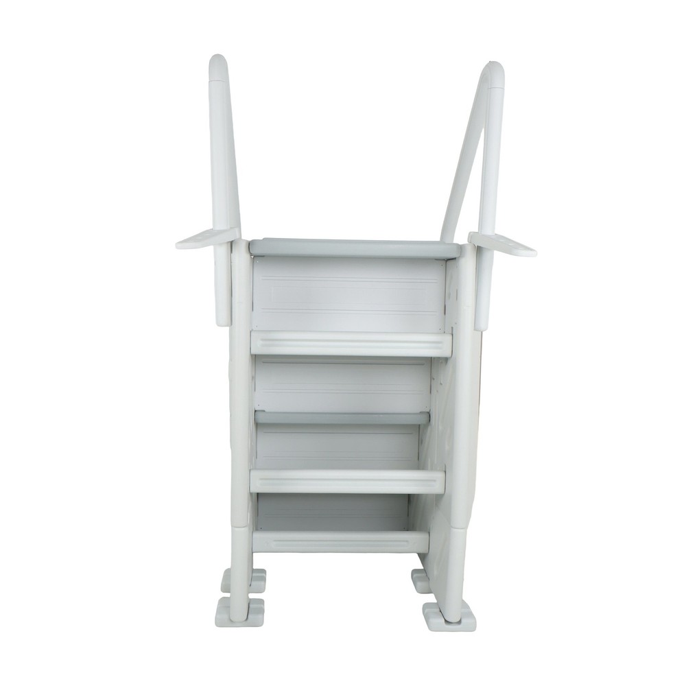 LABLT 46in Above Ground Pool Ladder 4 Safety Step White PE Rust-Proof
