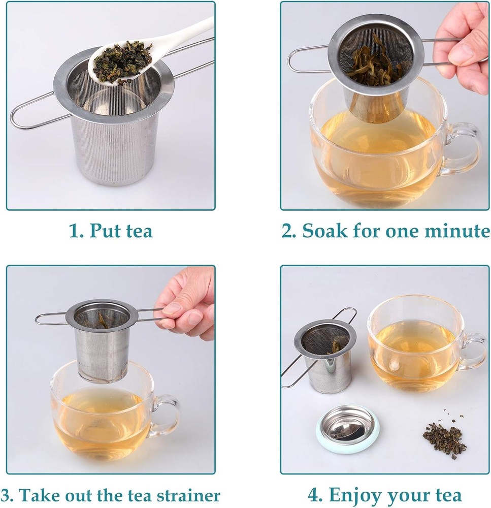 Fenshine Tea Infuser Stainless Steel Tea Strainer Folding Handle Tea Filter Extr