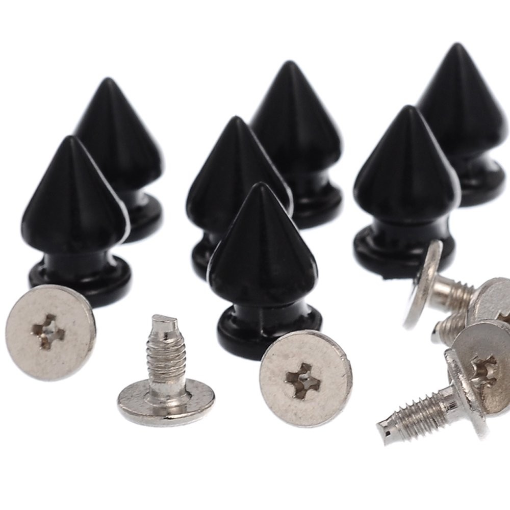 RUBYCA 12MM 50 Sets Metal Tree Spikes and Studs Metallic 50 PCS, Black
