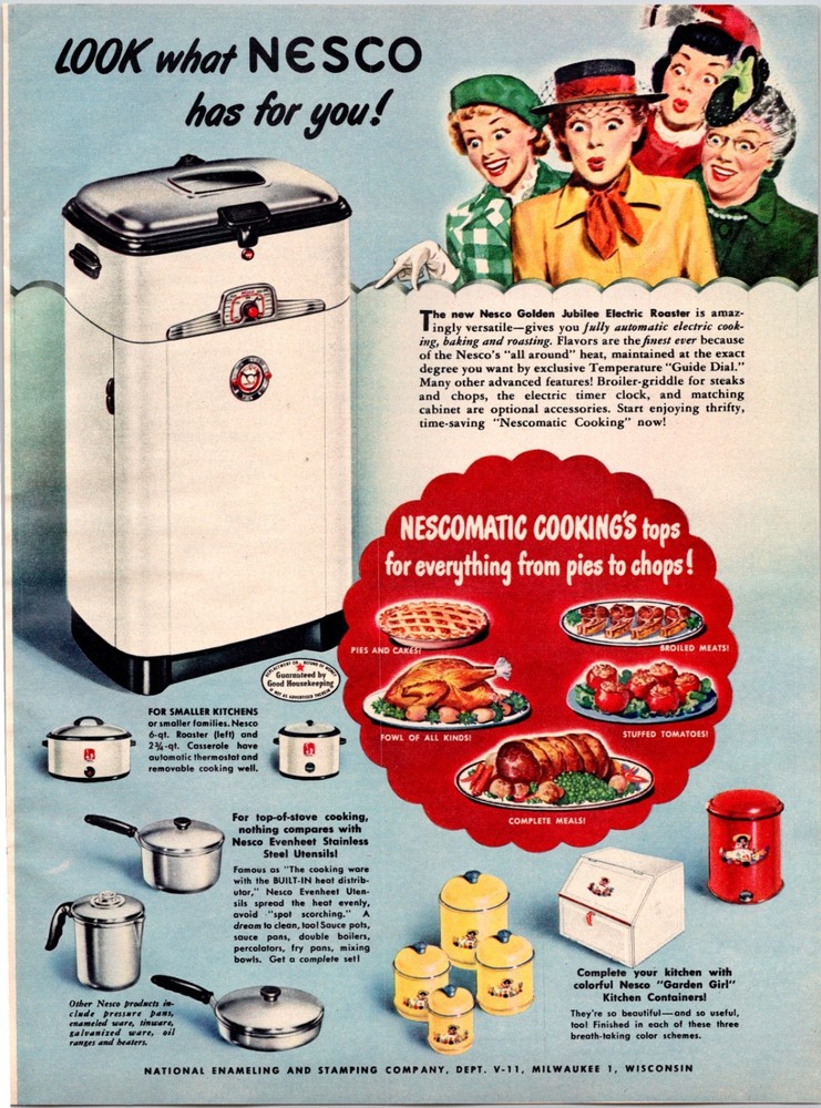 Nesco Cookware Vintage Print Ad 1949
