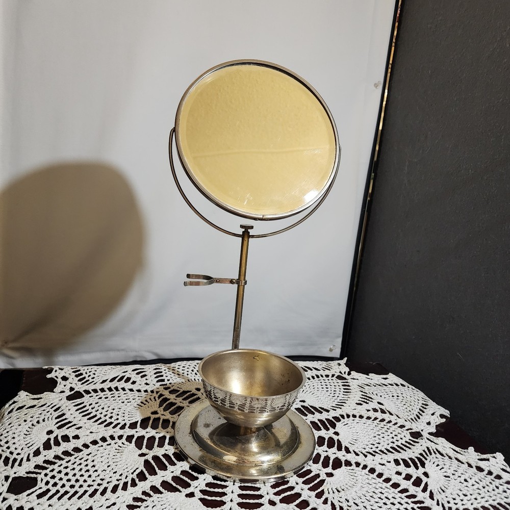 Vintage Shaving Stand Beveled Mirror