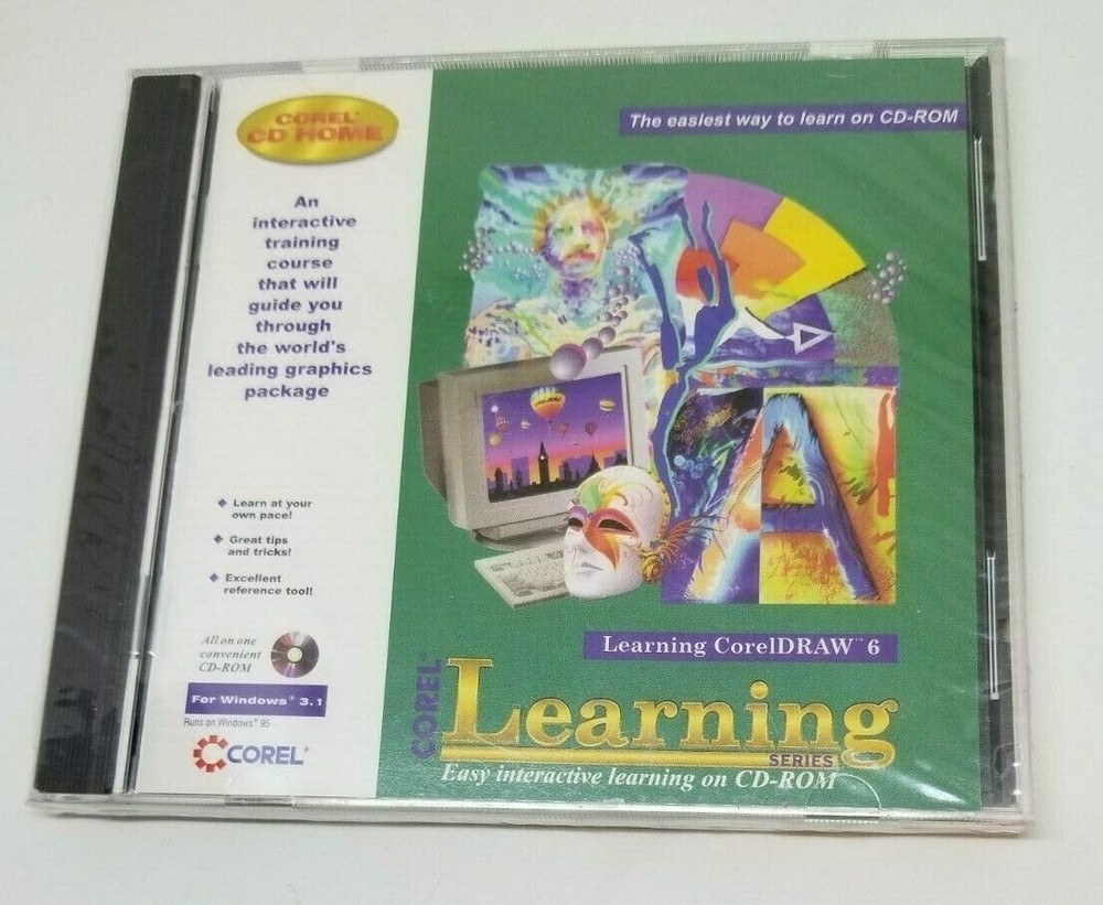 COREL LEARNING SERIES for Corel Draw 6 CD-ROM NOS Vintage Software