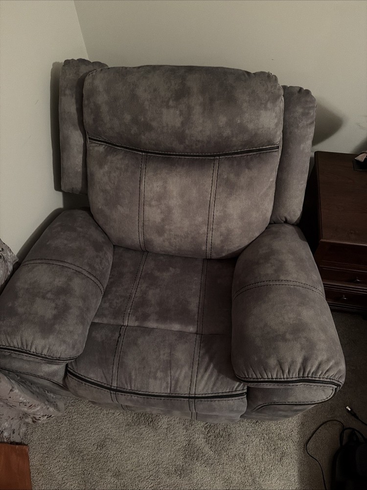 Grey Rocking Reclining Sofa