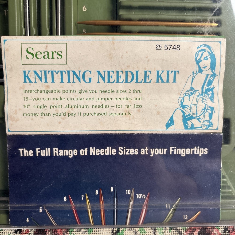 Vtg. Sears Knitting Needle Kit - Some Pieces Missing