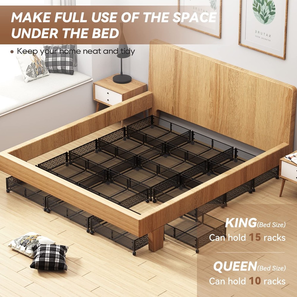 Under Bed Storage Containers with Wheels, Under Bed Shoe Storage Organizer Dr...