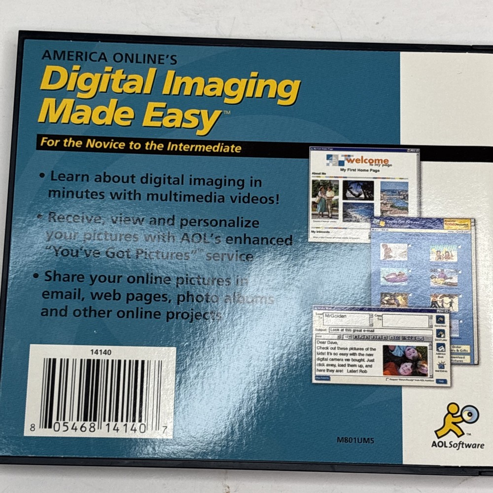 AOL Digital Imaging Made Easy - PC Software Program CD-Rom