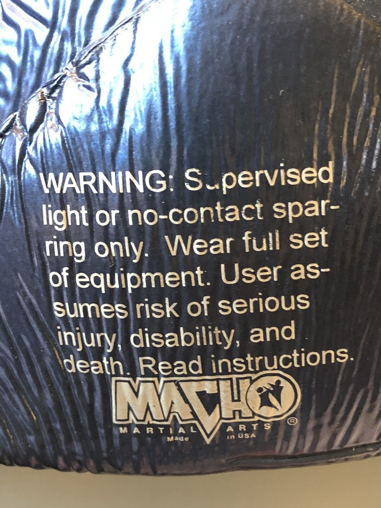 Macho Warrior Sparring gear Blue 6 pc w/Instructions Head Gear Guards Mesh Bag
