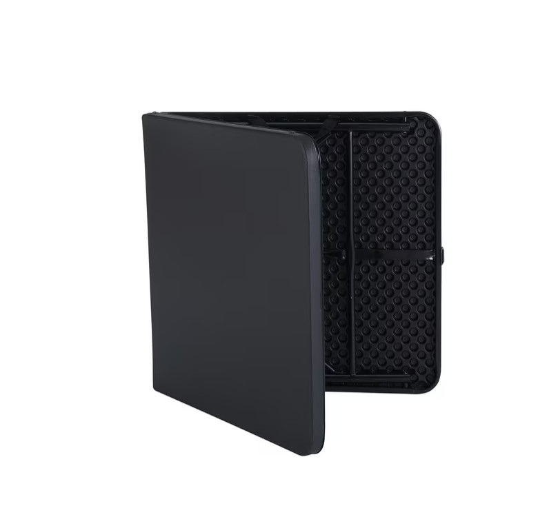 Mainstays 4 Foot Fold-in-Half Adjustable Folding Table, Rich Black