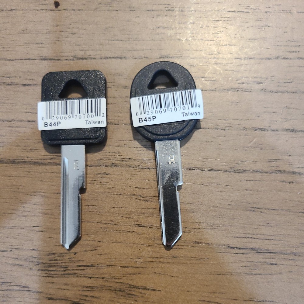 2 GM  Plastic Head key blanks E-H b44p and b45p