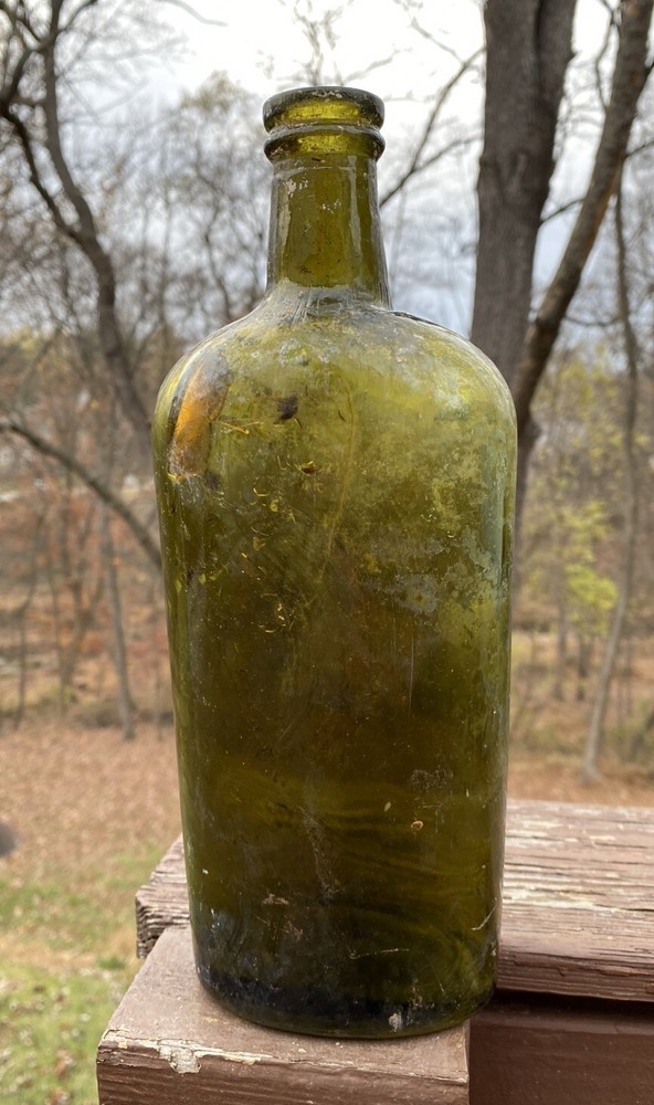 Large Green Scotch Whiskey Flask