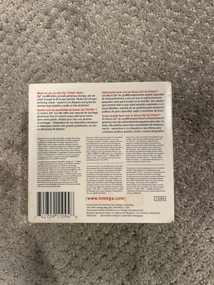 Iomega Zip Disks 250mb Mac/PC 6-Pack NOS
