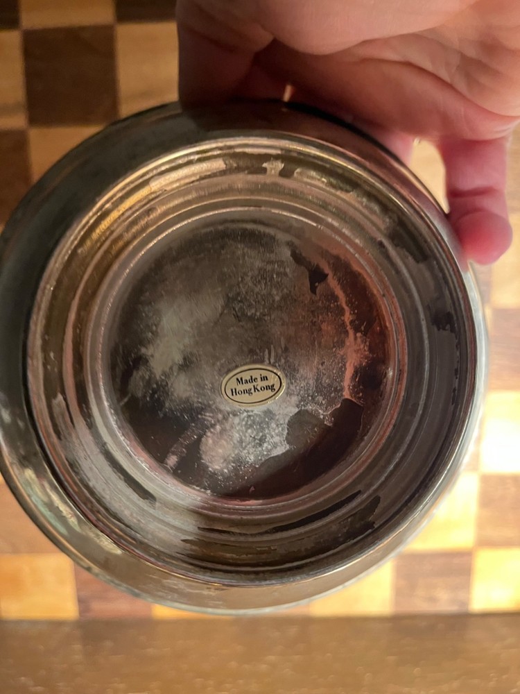 Silver Plate Footed Bowl Made in Hong Kong
