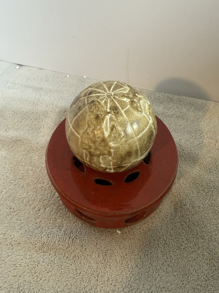 Vintage Gerlinde Parent Ceramic Red Incense Burner with Globe Top