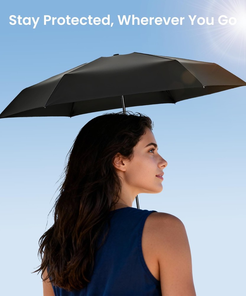3 Pack Travel Mini Umbrella Small Compact, Portable with Mini, Black