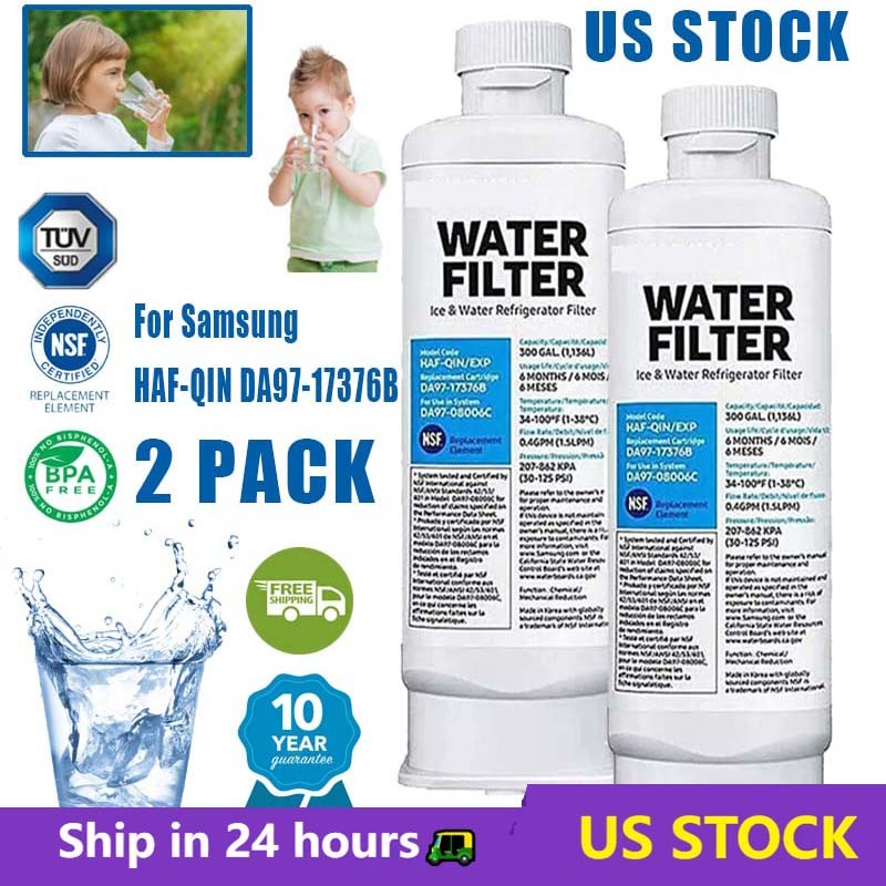 2PC For Samsung DA97-17376B HAF-QINEXP REFRIGERATOR Water Filter DA97-08006C