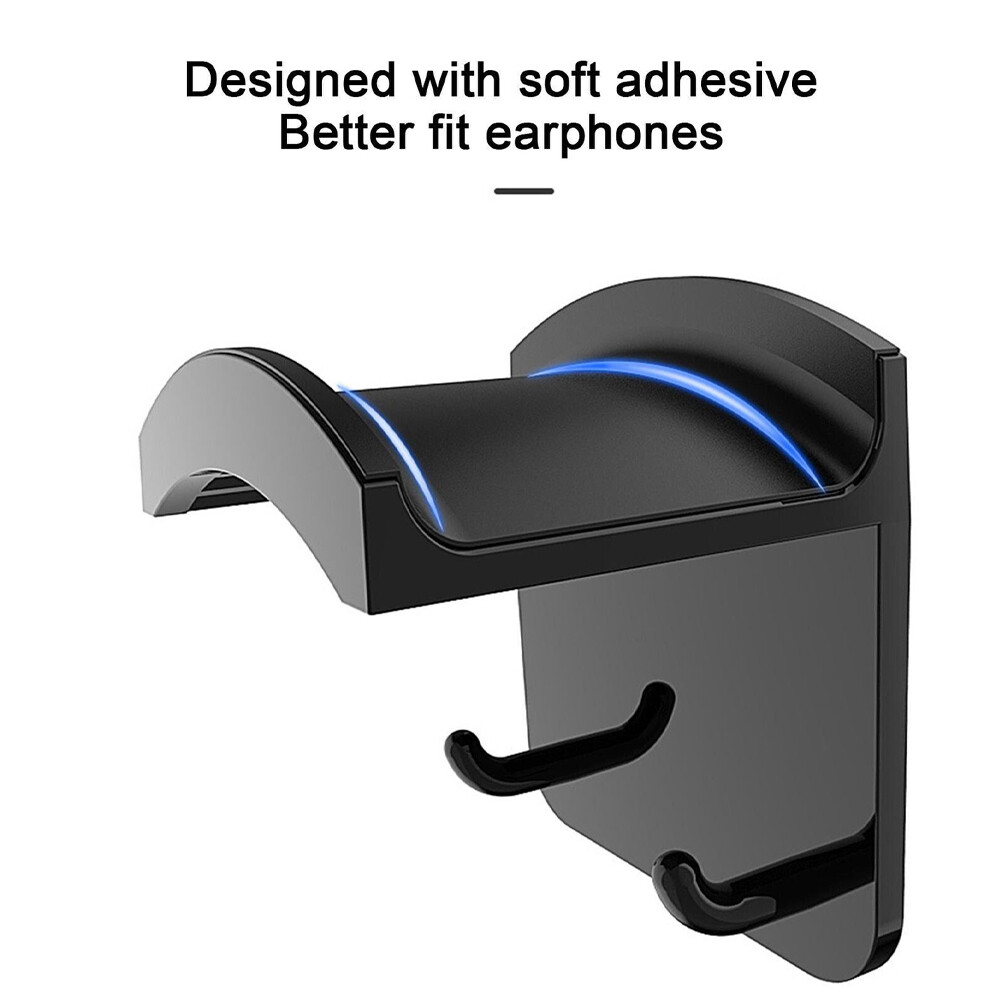2Pcs Headphone Hanger Wall Mount Stand for Headset Space-saving Headset Holder