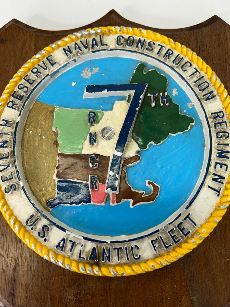 Vintage US Naval Seabee 7th Construction Regiment Plaque
