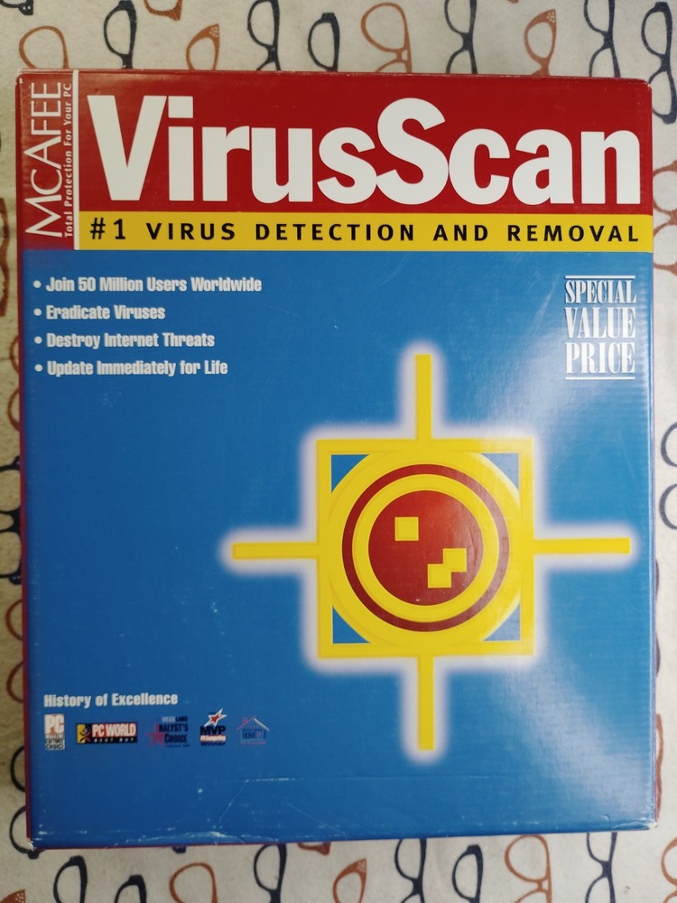 McAfee VirusScan 1999 Windows 98 95 PC CD-ROM Big Box Software Complete Copy