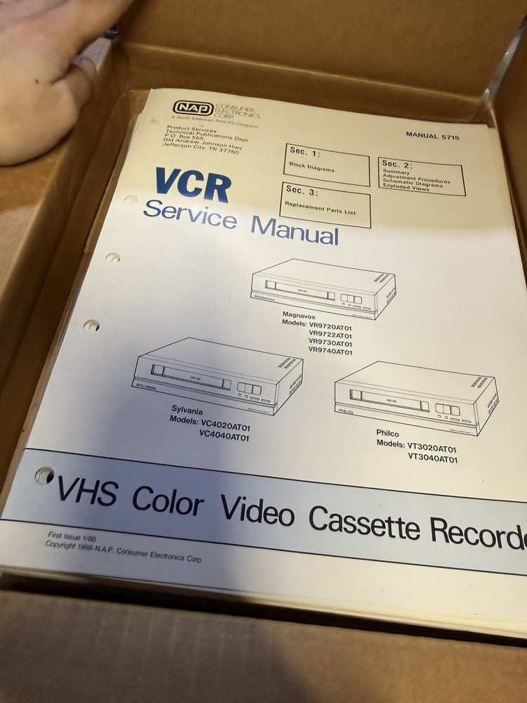 Original VCR Service Manuals