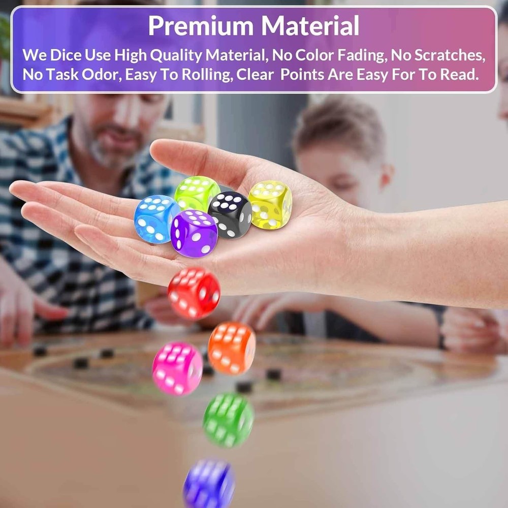 Versatile 110-Piece Colored Dice Set - Perfect for Classroom & Craft Projects