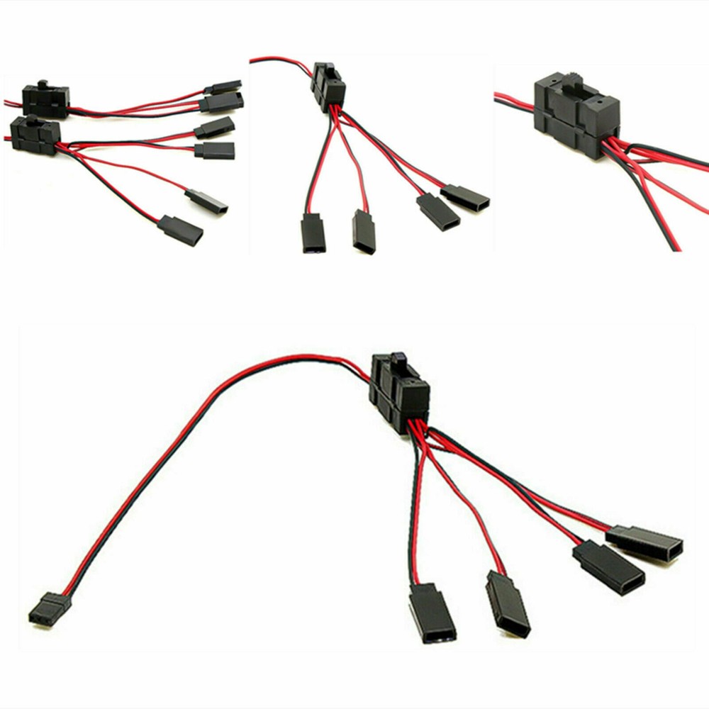 1/10 4-Way LED Light On/Off Controller Switch Y Wire Split Cable for TRX-4 SCX10